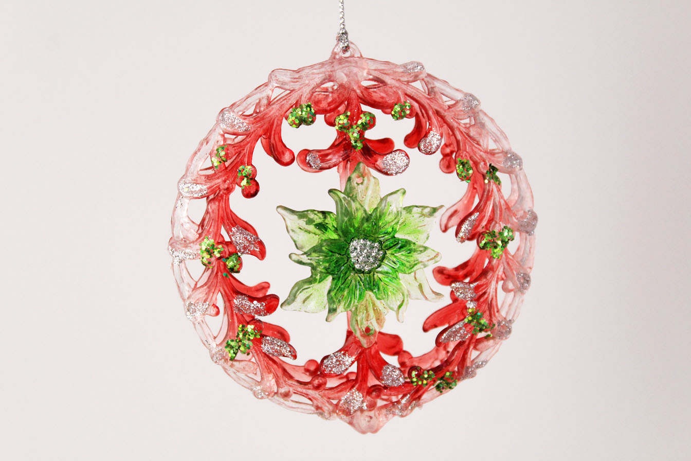 Mistletoe Decorative Drop/flat Round Ornament