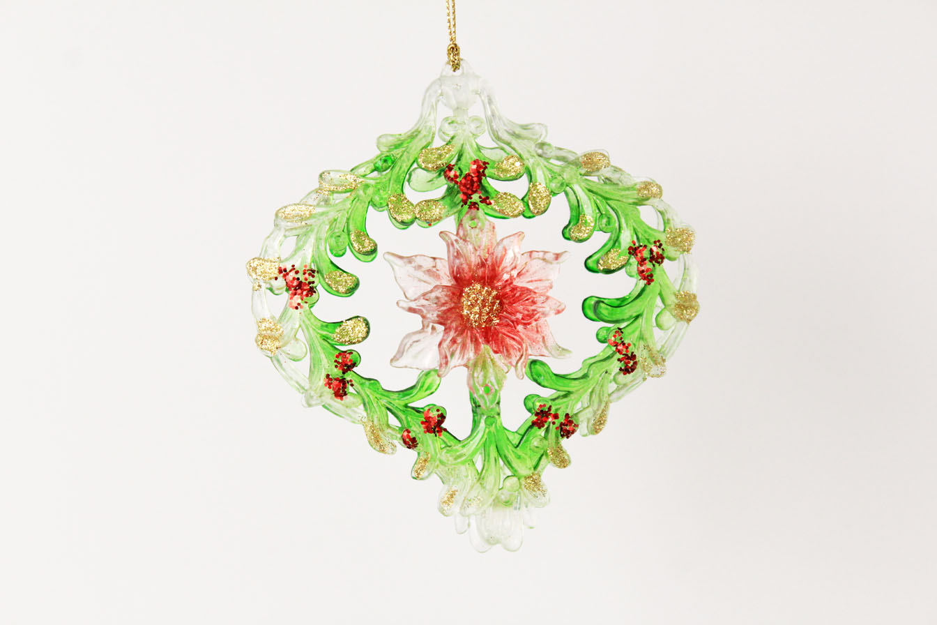 Mistletoe Decorative Drop/flat Round Ornament