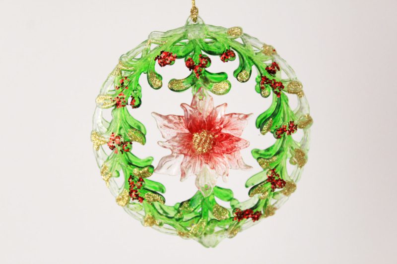 Mistletoe Decorative Drop/flat Round Ornament