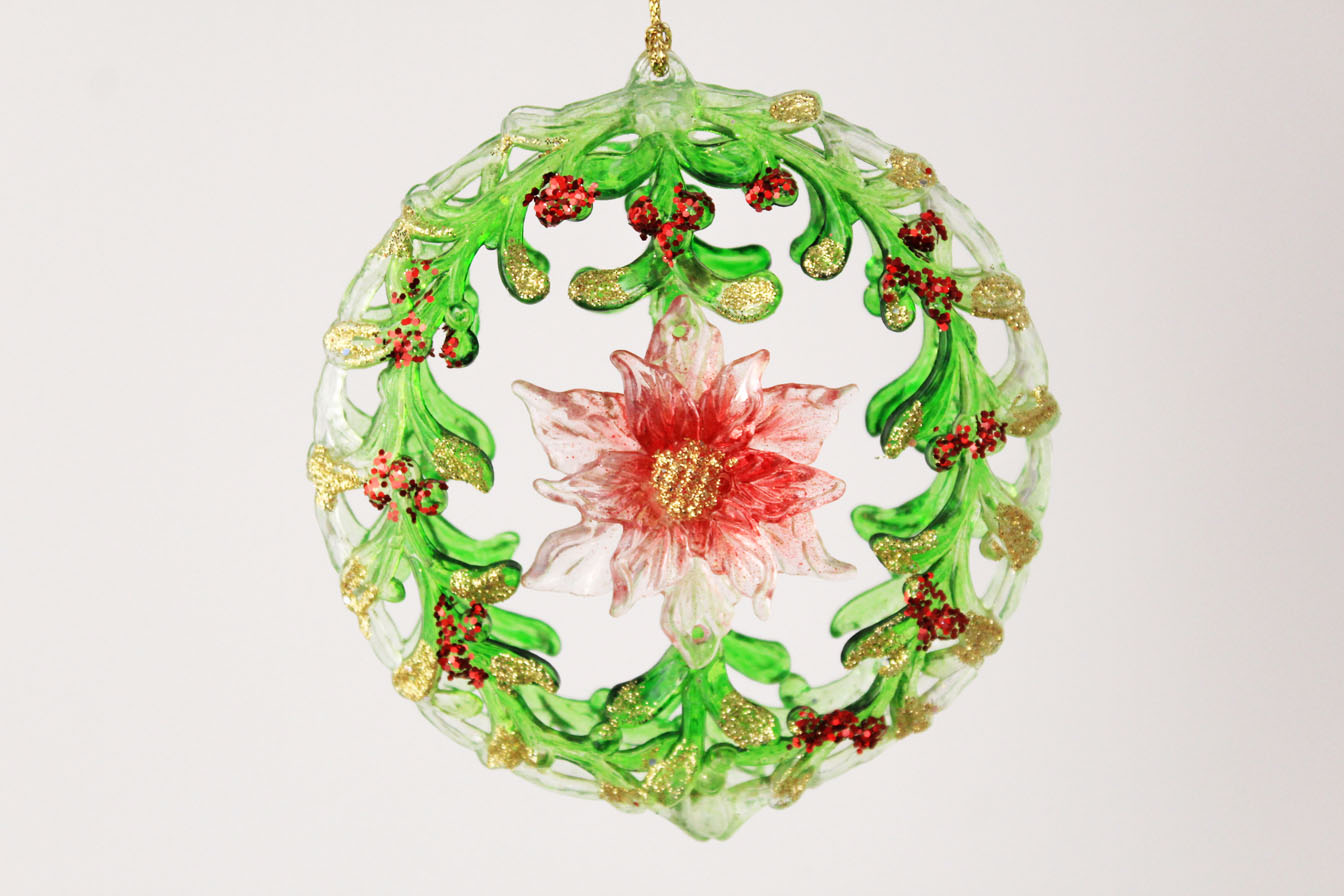 Mistletoe Decorative Drop/flat Round Ornament