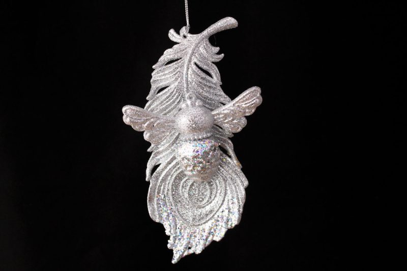 Peacock Feather And Bee Ornament