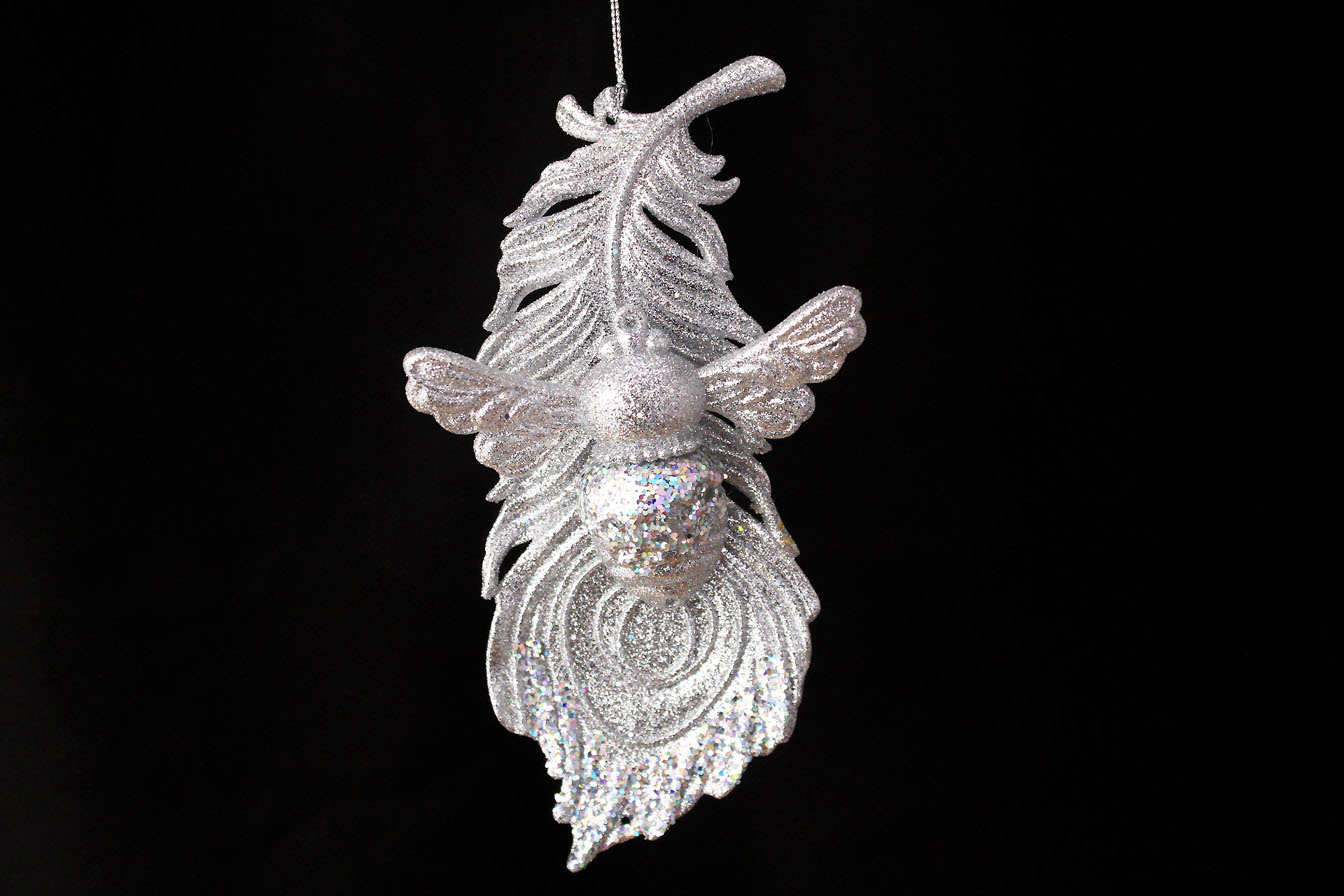 Peacock Feather And Bee Ornament