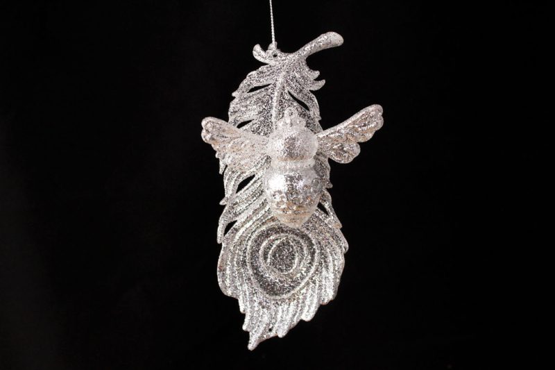 Peacock Feather And Bee Ornament