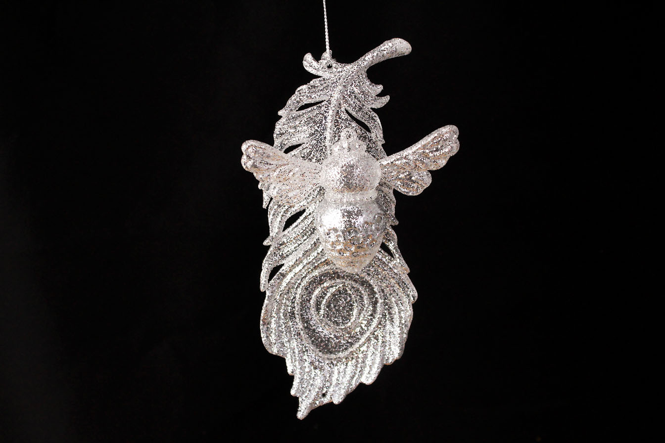 Peacock Feather And Bee Ornament