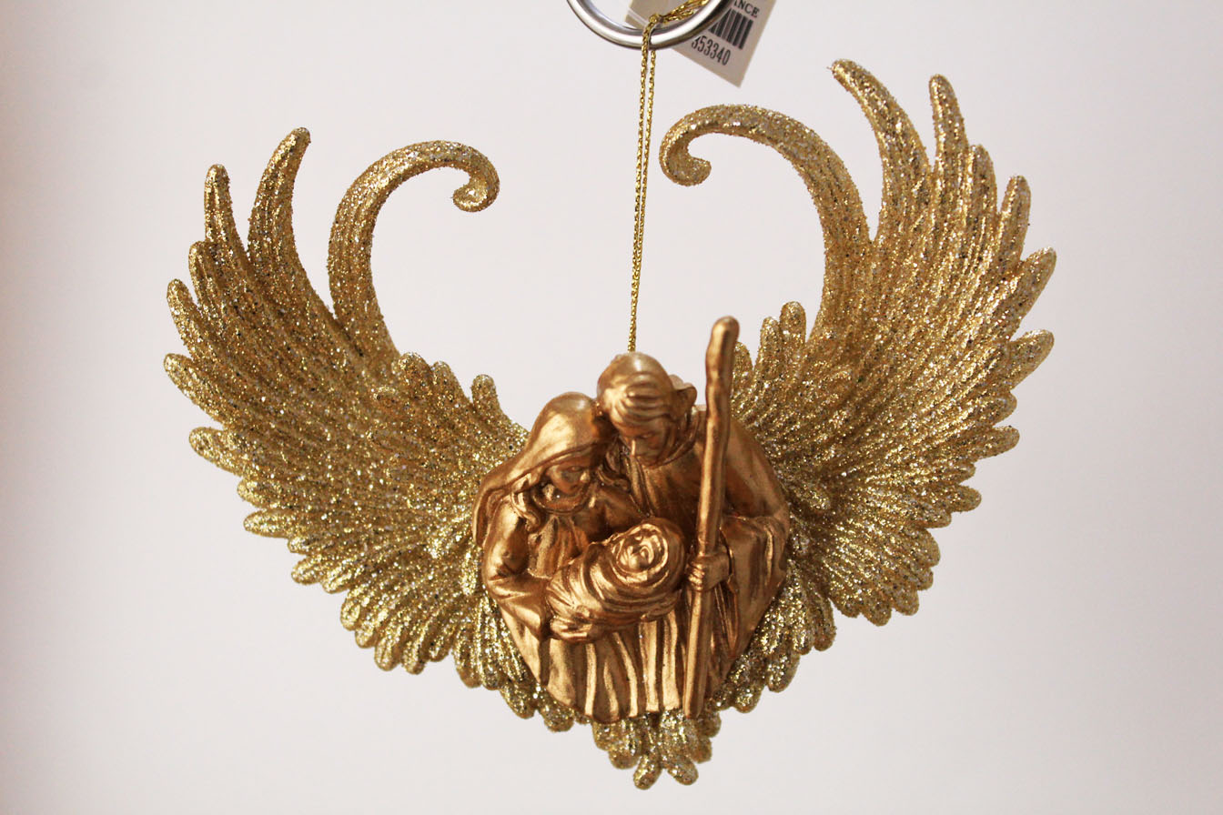 Holy Family with Angel Wings Ornament
