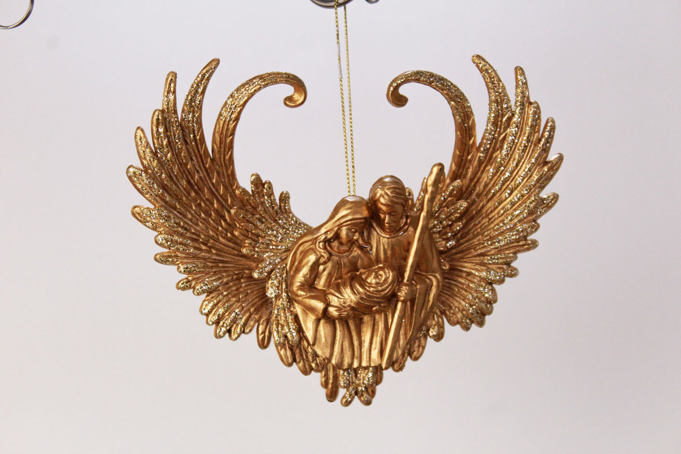 Holy Family with Angel Wings Ornament