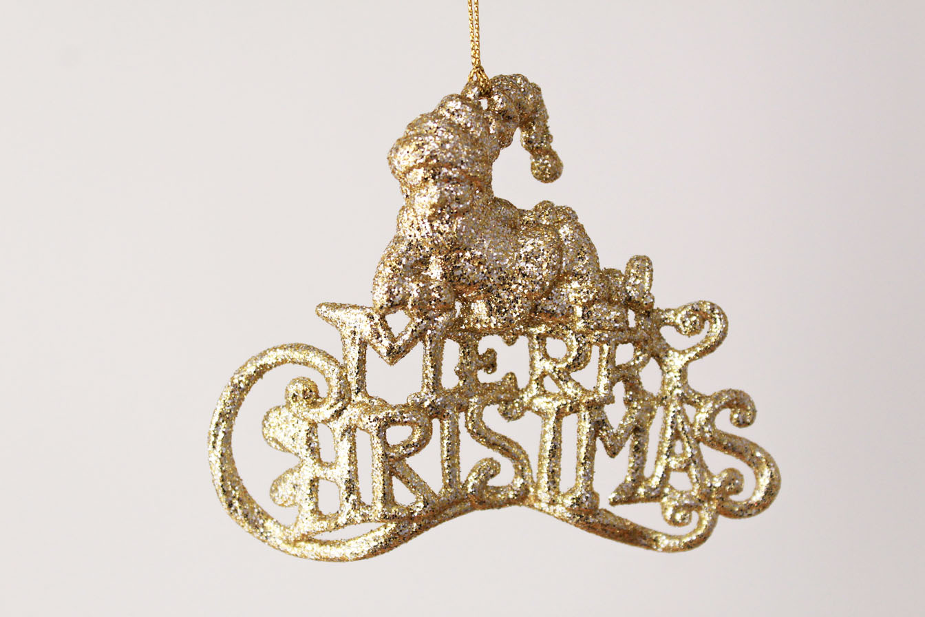 Elf With Merry Christmas Sign Ornament