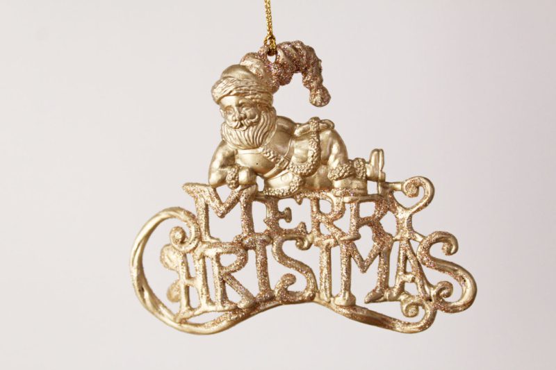 Elf With Merry Christmas Sign Ornament