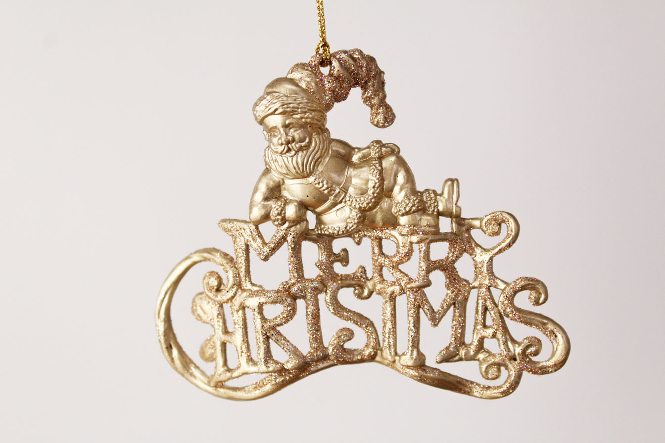 Elf With Merry Christmas Sign Ornament