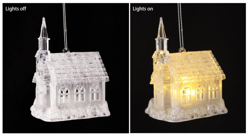 LED Light Up Church Ornament