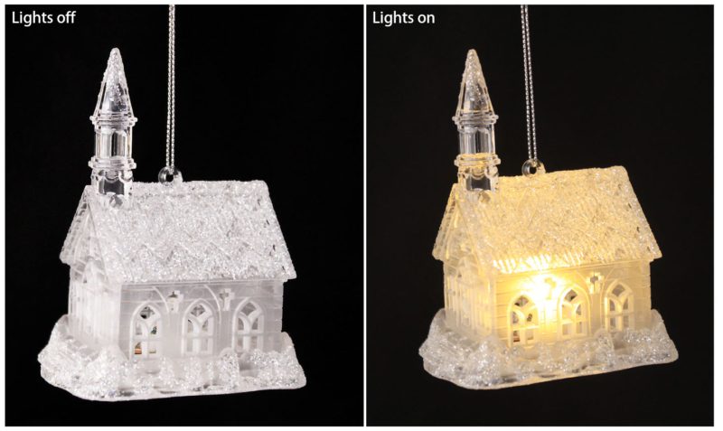 LED Light Up Church Ornament