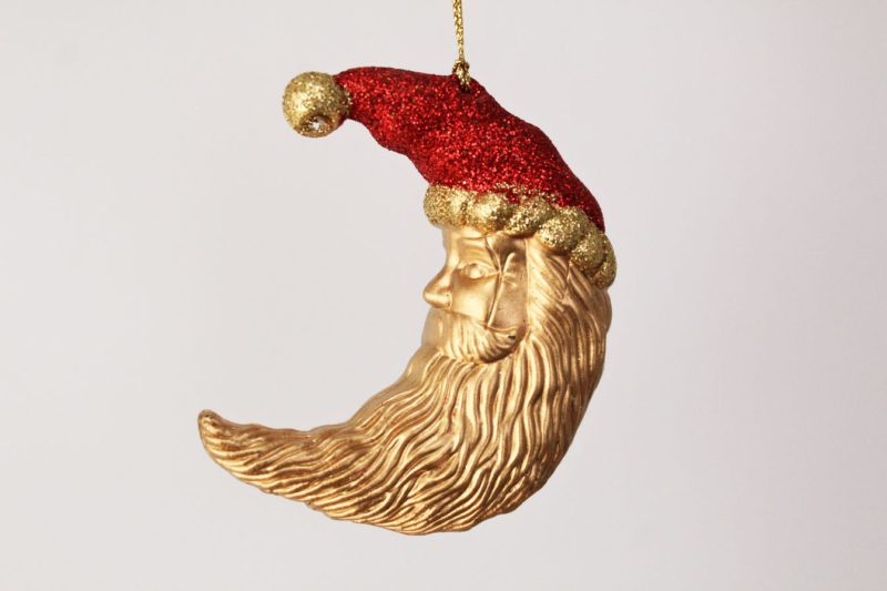 Santa Claus Moon Ornament