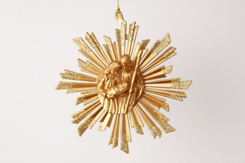 The Holy Family With Snowflakes Ornament