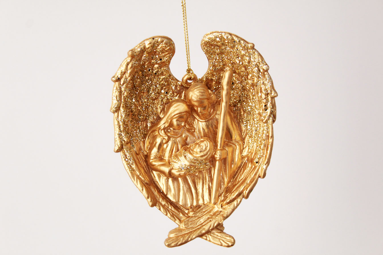 The Holy Family With Angel Wings Ornament