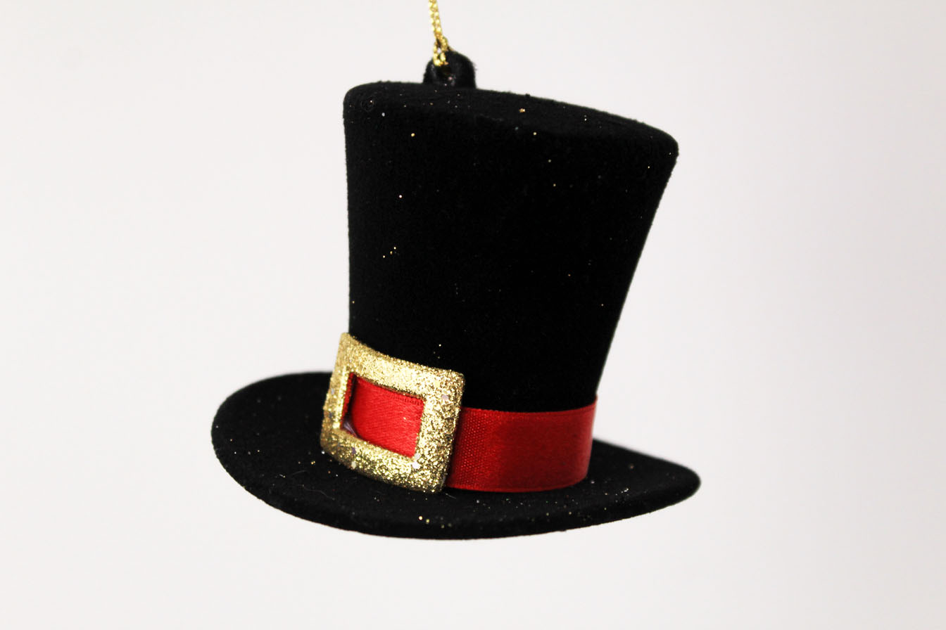Black Top Hat Ornament