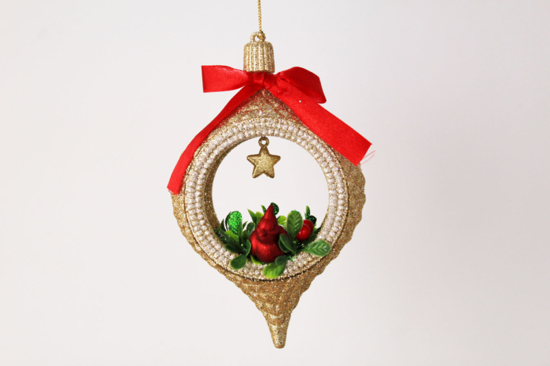 Cardinal Finial Ornament