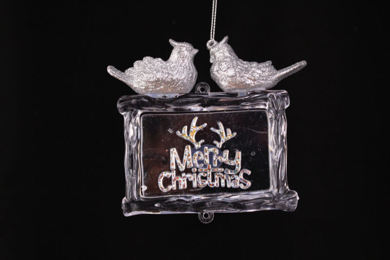 Cardinals And Merry Christmas Board Ornament