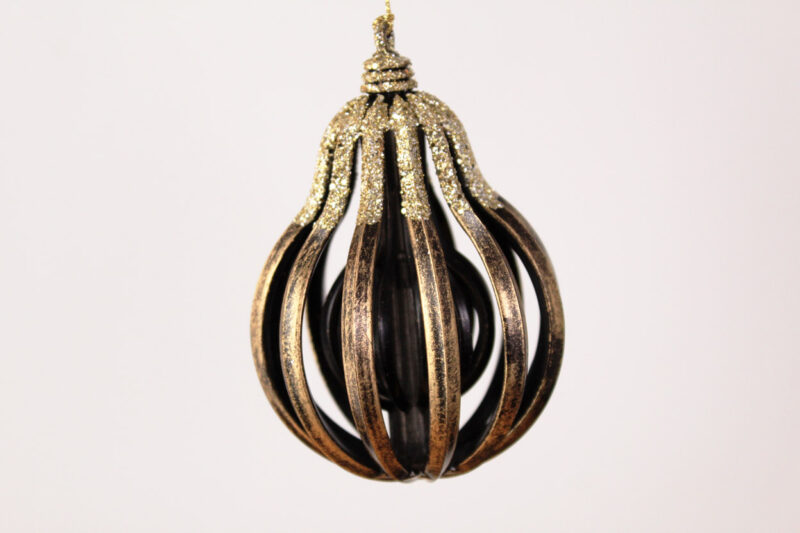 Striped Hollow Teardrop Ornament