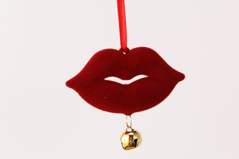 Lips Flocking  Ornament