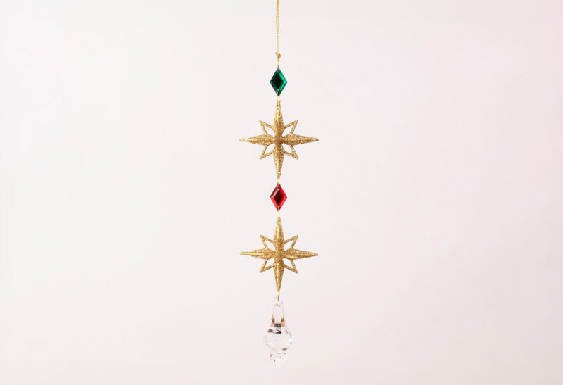 Hanging Beaded Starburst Pendant Ornament