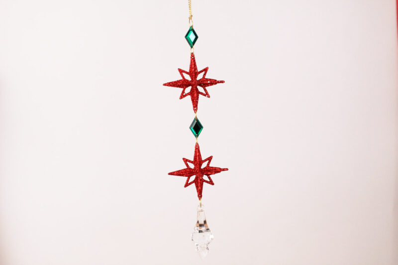 Hanging Beaded Starburst Pendant Ornament