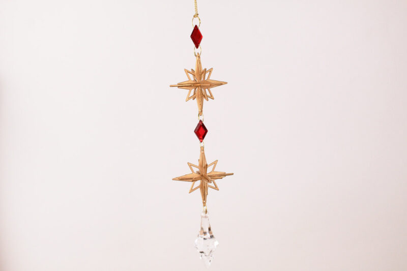 Hanging Beaded Starburst Pendant Ornament