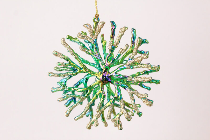 Coral Snowflake Ornament