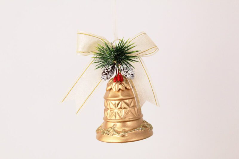 Christmas Bell With Bow Ornament