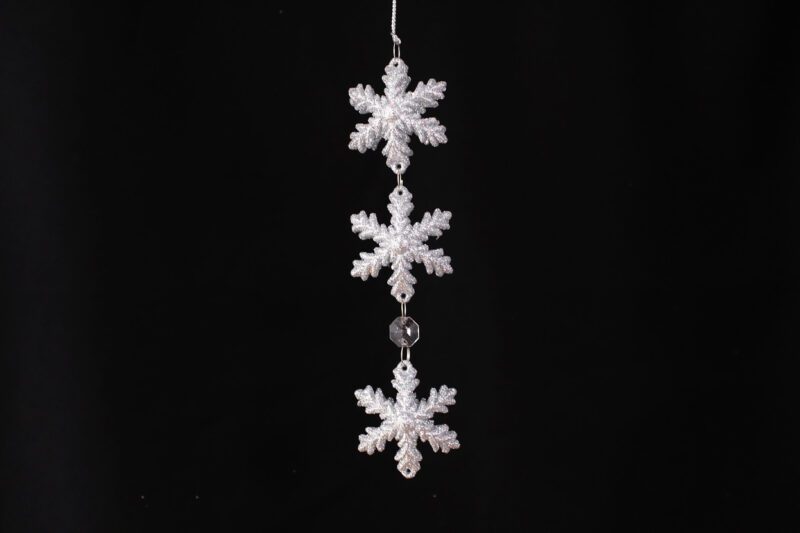 Hanging Beaded Snowflake Pendant Ornament