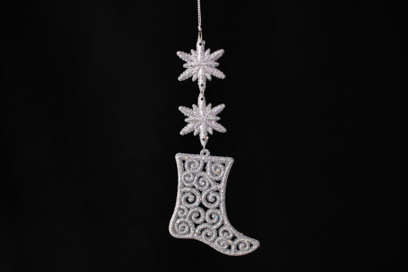 Tiered Snowflake Christmas Stocking Ornament