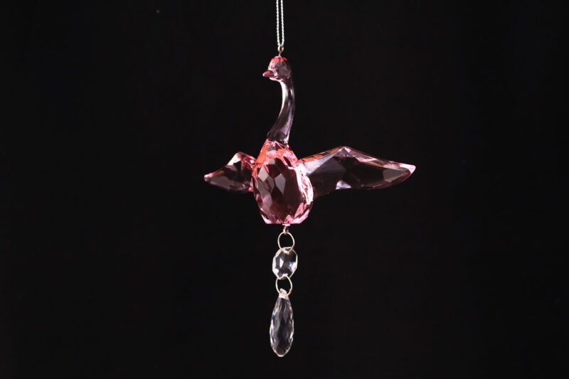 Acrylic Crystal Swan With Pendant Ornament