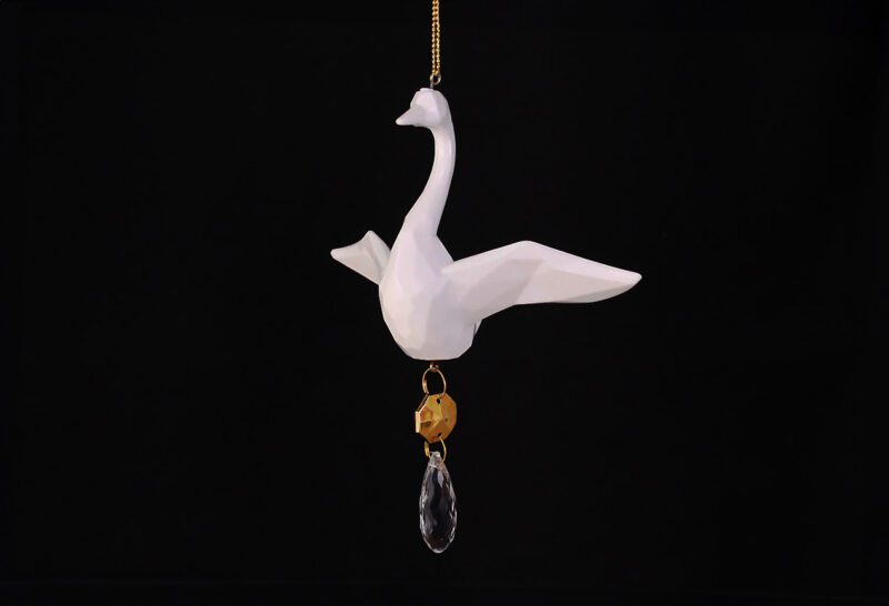 Acrylic Crystal Swan With Pendant Ornament