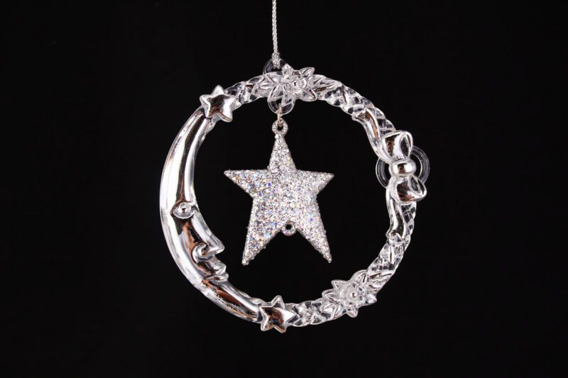 Star in Moon Wreath Ornament