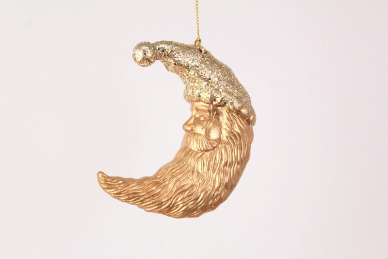 Santa Head Moon Ornament