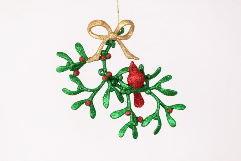 Mistletoe With Cardinal Ornament