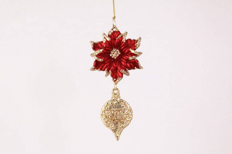 Two-Piece Poinsettia Ornament