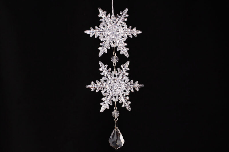 Tiered Snowflake With Teardrop Pendant Ornament
