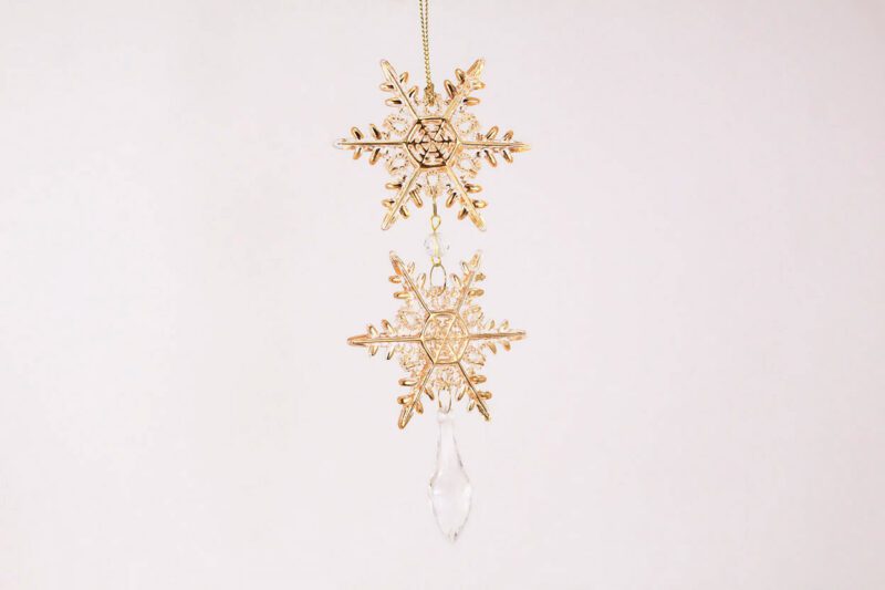 Tiered Snowflake With Teardrop Pendant Ornament