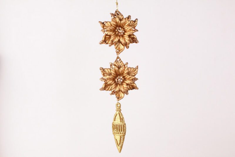 Tiered Poinsettia Hanging Ornament