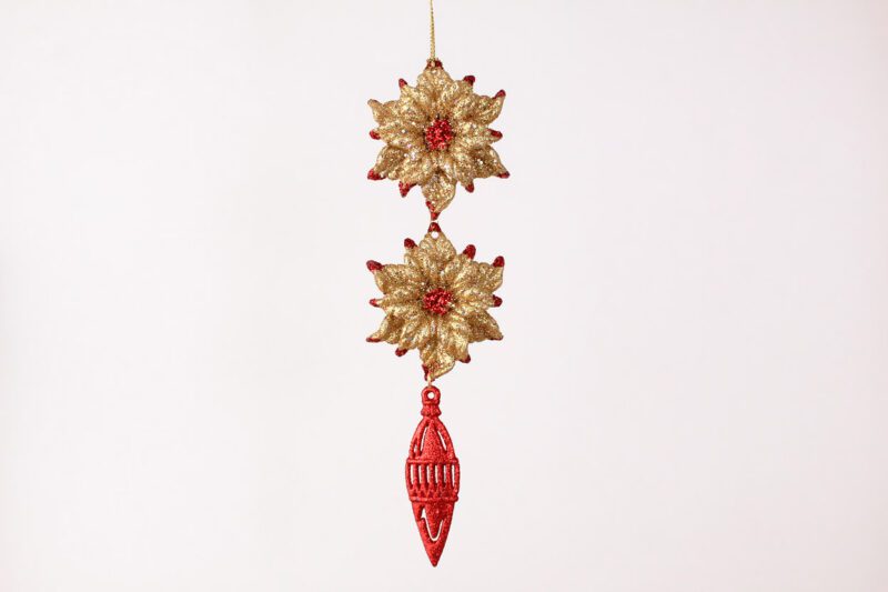 Tiered Poinsettia Hanging Ornament