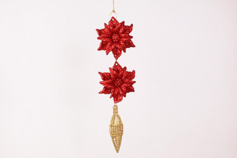 Tiered Poinsettia Hanging Ornament