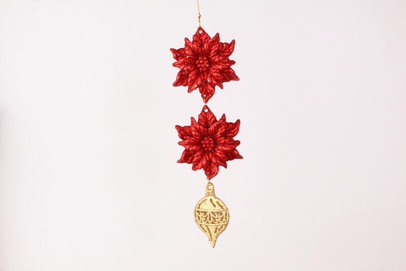 Tiered Poinsettia Hanging Ornament